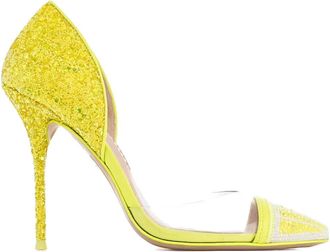 Sophia Webster 100mm Jessica pumps - women - Leather/Glitter/Rhinestone/Leather/Leather - 36,5 - Yellow