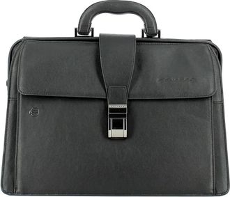 Piquadro Chique Medische Stijl Laptoptas - Heren - Laptoptassen - Zwart - ONE Size - Leer - Tassen