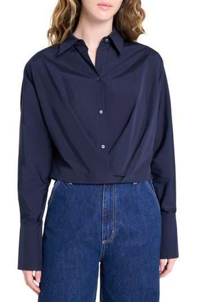 TWP Taken Draped Button-Up Shirt in Midnight at Nordstrom Rack, Size X-Small
