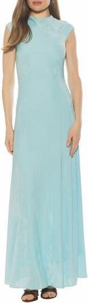 Alexia Admor Nalani Mock Neck Maxi Dress in Halogen Blue at Nordstrom Rack, Size X-Small
