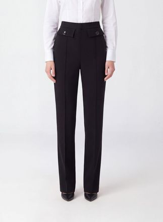 Elisabetta Franchi Pantaloni skinny in misto lana vergine con chiusura laterale
