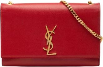 Saint Laurent Pre-owned Cross Body Bags, female, Red, Size: ONE SIZE Pre-owned Leather Crossbody Bag
