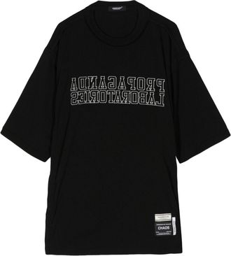 Undercover slogan-embroidered cotton T-shirt - unisex - Cotton - 4 - Black