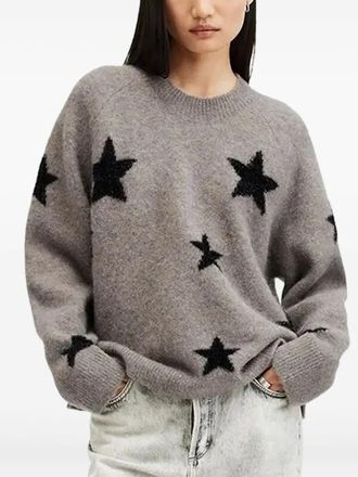 AllSaints Trui met ronde hals verfraaid met ster - Bruin