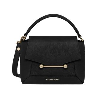 Strathberry Tassen, Dames, Zwart, ONE Size, Leer, Mosaic Nano Bag