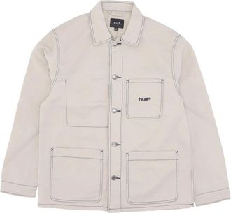 HUF Vintage Stitching Nylon Werkjas - Heren - Zomerjassen - Beige - S - Nylon - Jassen