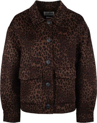 MC2 Saint Barth Bonnibell Crop Jacket In Double Fabric With Leopard Print