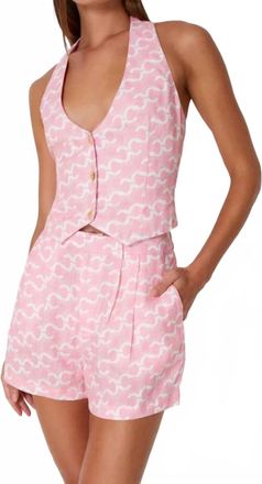 Cin Cin Rouge Tailored Shorts In Logomania Pink