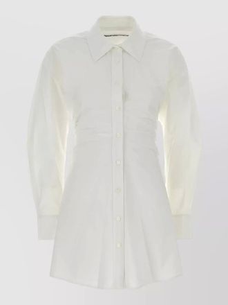 Alexander Wang stretch poplin shirt dress long sleeves ruching