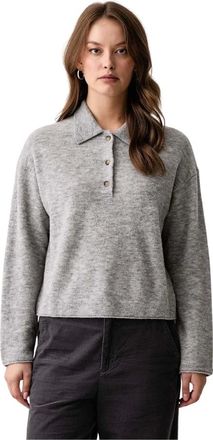Marc O'Polo Gebreide trui met ronde hals - Dames - Truien - Grijs - Maat: XS Wol