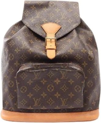 Louis Vuitton Pre-owned Montsouris Monogram Rugzak - Dames - Vintage Rugzakken - Bruin - ONE Size - Leer - Vintage