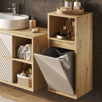 Vicco Mueble De Ba&ntilde;o Viola, Roble Artesanal/cachemira, 38 X 80 Cm, Vicco