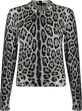 Dolce & Gabbana Stijlvolle Sweaters Collectie - Dames - Ronde hals truien - Grijs - M - Truien & Vesten