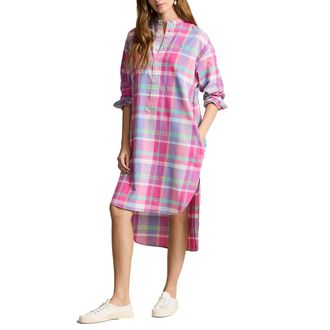 Ralph Lauren Halflange geruite hemdjurk