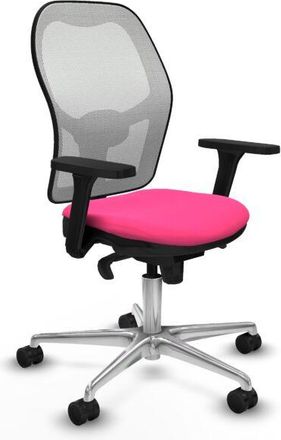 Piqueras y Crespo Piqueras Y Crespo - Jorquera Sincro Malla Blanca Similpiel Rosa Brazos 3d Base Aluminio Ruedas 65mm Nailon