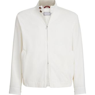 Brunello Cucinelli Gabardine outerwear jacket in Off-White at Nordstrom, Size 54 It