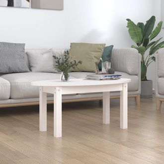 vidaXL Vidaxl - Mesa De Centro De Madera Maciza De Pino Blanco 80x40x35 Cm