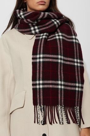 Burberry Cashmere Scarf, Unisex, Burgundy