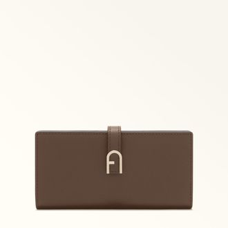 Furla Flow Portafoglio Continental Xl Espresso Marrone Pelle Di Vitello Claris Lux Donna