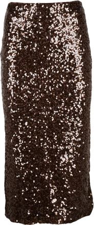 Pennyblack Sequined Midi Skirt With Fitted Silhouette And Back Slit