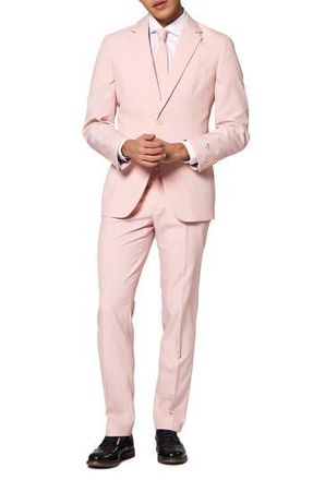 OppoSuits Pink Blush Slim Fit Two-Piece Suit & Tie Set at Nordstrom Rack, Size 46