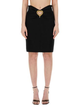Moschino Black Embellished Knee Length Skirt
