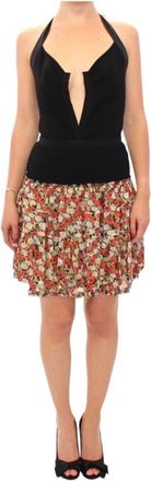 Dolce & Gabbana Prachtige Halterjurk met Bubble Rok - Dames - Korte kleedjes - Veelkleurig - S - Katoen - Kleedjes