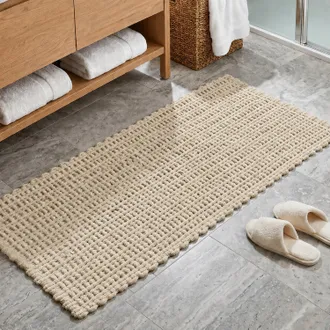 KASANOVA Tappeto bagno ciniglia 60x130 cm beige Rug