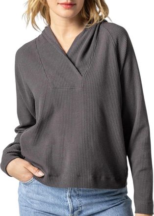 Lilla P Womens Shawl Collar Hoodie In Earth