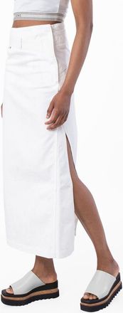 Loewe Deconstructed Cotton Denim Skirt, Brand Size 36 ( US Size 4 )