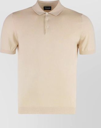 Drumohr ribbed knit cotton polo shirt