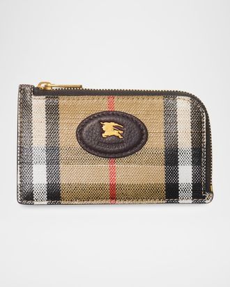 Burberry Highlands Check Zip-Top Card Case