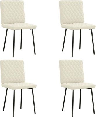 vidaXL Vidaxl - Sillas De Comedor 4 Unidades Terciopelo Crema