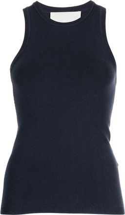 3.1 Phillip Lim crepe-texture tank top - women - Cotton/Nylon/Acetate/Elastane - S - Blue