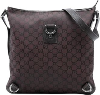 Gucci Pre-owned Cross Body Bags, female, Brown, Size: ONE SIZE Pre-owned Nylon Crossbody Bag