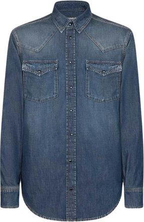 Dondup Western Denim Shirt - Heren - Spijkeroverhemden - Blauw - M - Denim - Overhemden