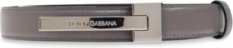 Dolce & Gabbana Leren riem - Heren - Riemen - Grijs - 100 CM - Leer - Accessoires