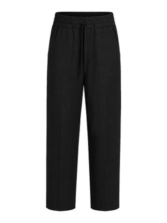 Ami BLACK WOOL TROUSERS WITH AN ELASTICATED WAIST - Ami Paris - Man