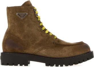Prada Brown Logo Lifestyle Boots