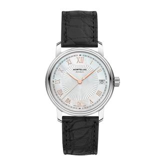 Montblanc Tradition Automatic Date - Dames - Horloges - Grijs - ONE Size - Leer - Accessoires