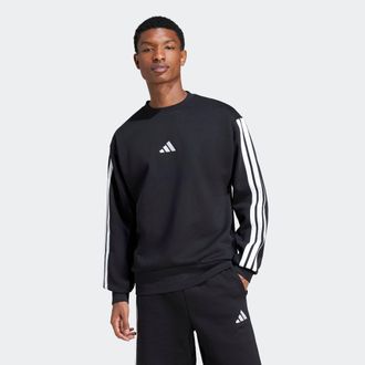 adidas Sweatshirt ADIDAS SPORTSWEAR M 3S FL SWT, Herren, Gr. XXL, schwarz-weiss (schwarz, wei&szlig;), Obermaterial: 55% Baumwolle, 36% Polyester, 9% Viskose, norm