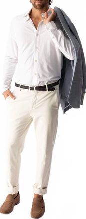 Eleventy Cuffed Trouser Pants In Porcelain