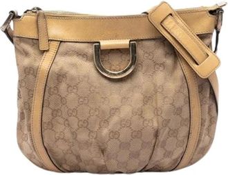 Gucci Pre-owned Crossbody Bag - Dames - Vintage Schoudertas - Beige - ONE Size - Leer - Vintage