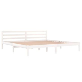 Berkfield Home Beautiful Day Bed Solid Wood Pine 200x200 cm Super King White