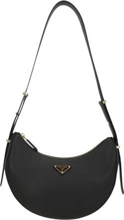 Prada Black Logo Medium Shoulder Bag