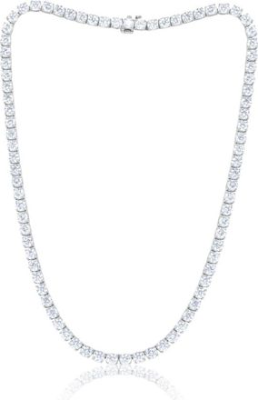 Diana M. Jewels 14kt white gold lab ground round diamond tennis necklace weighing 25.00 cts tw in a four prong setting