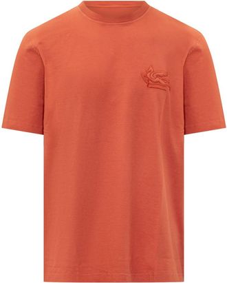 Etro Orange Crew Neck T-Shirt