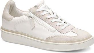 Johnston & Murphy Ashley Side Zip Sneaker in White Suede/glove Leather at Nordstrom, Size 9.5