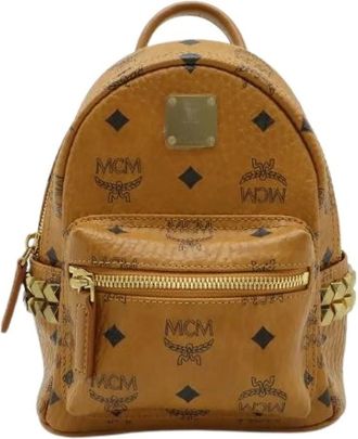 MCM Pre-owned Backpacks, male, Brown, Size: ONE SIZE Pre-owned Stark Visetos Backpack