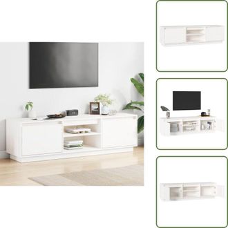 vidaXL The Living Store Mobile Porta TV Bianco 140x35x40 cm in Legno Massello di Pino - Mobile TV in legno